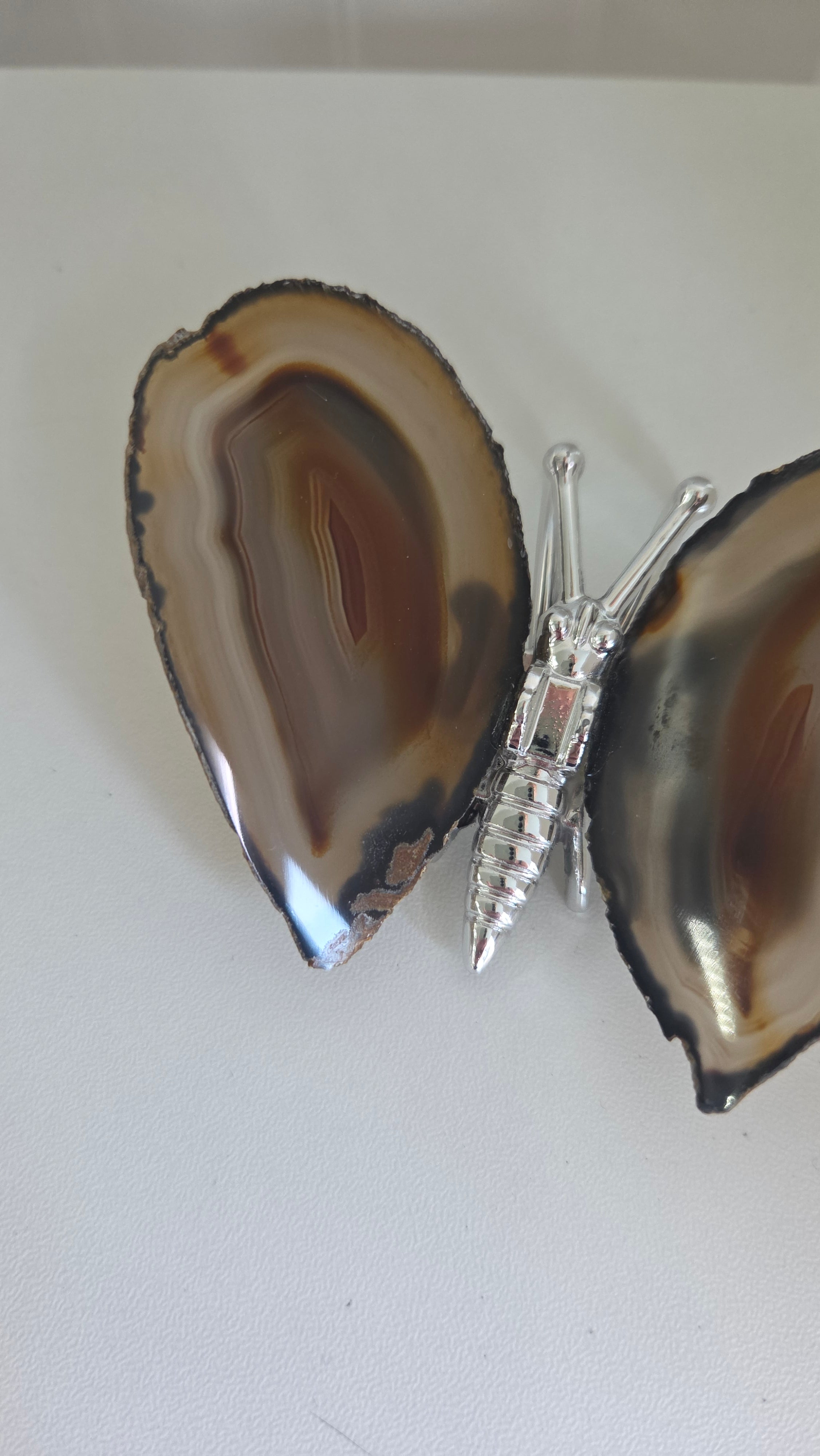 Agaat vlinder zilver kleur