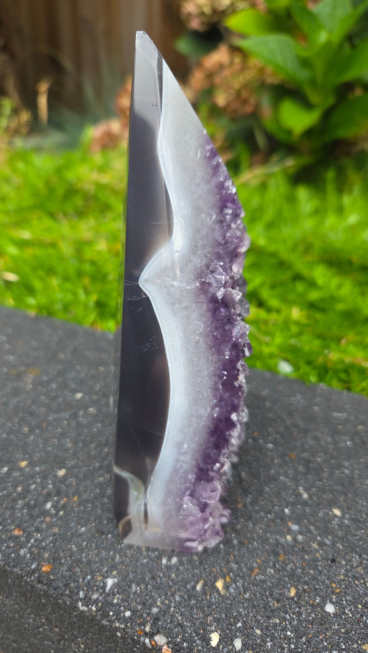 Prachtige agaat met amethist punt