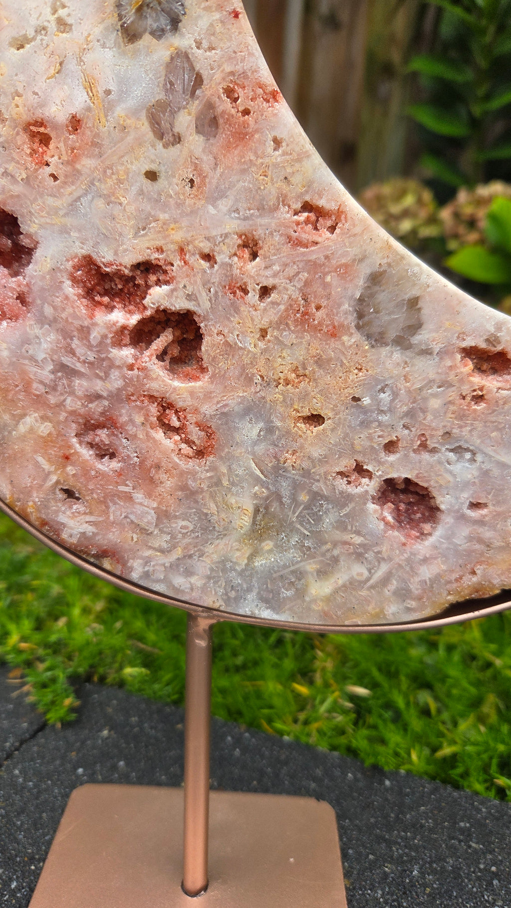 XL roze amethist maan