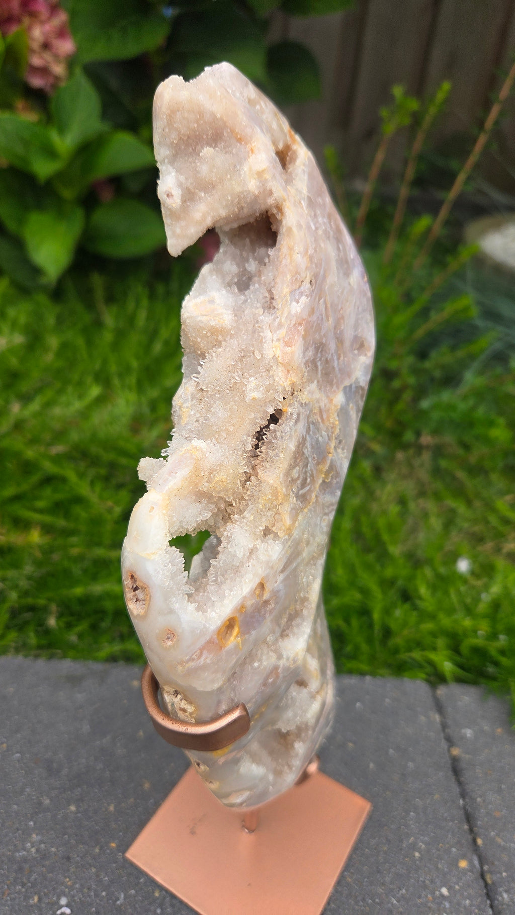 Unieke roze amethist slab