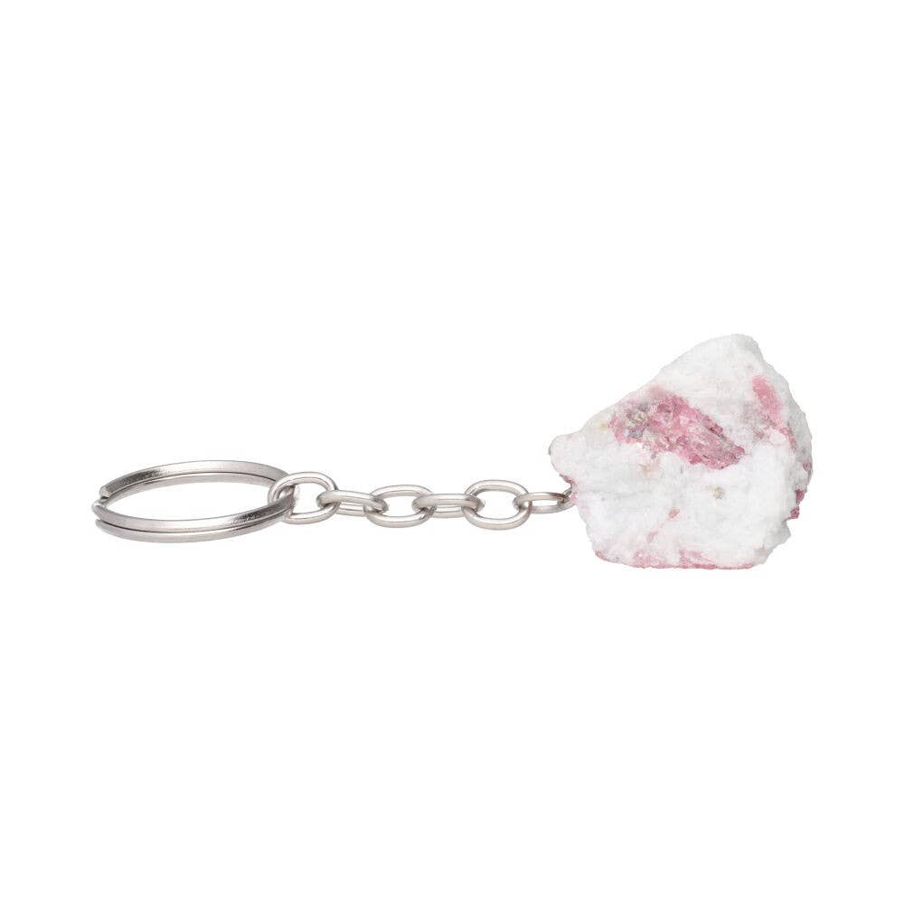 Roze toermalijn sleutelhanger