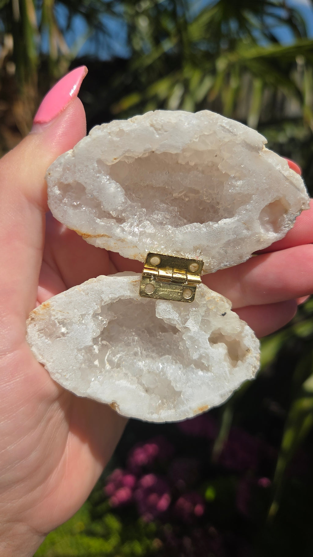 Bergkristal geode doosje