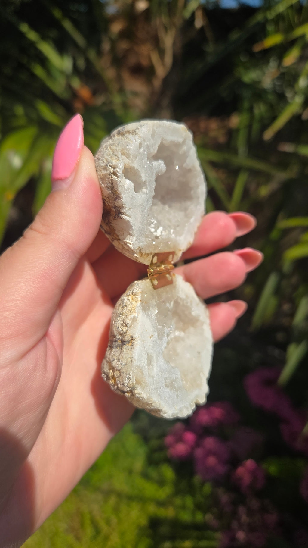 Bergkristal geode doosje