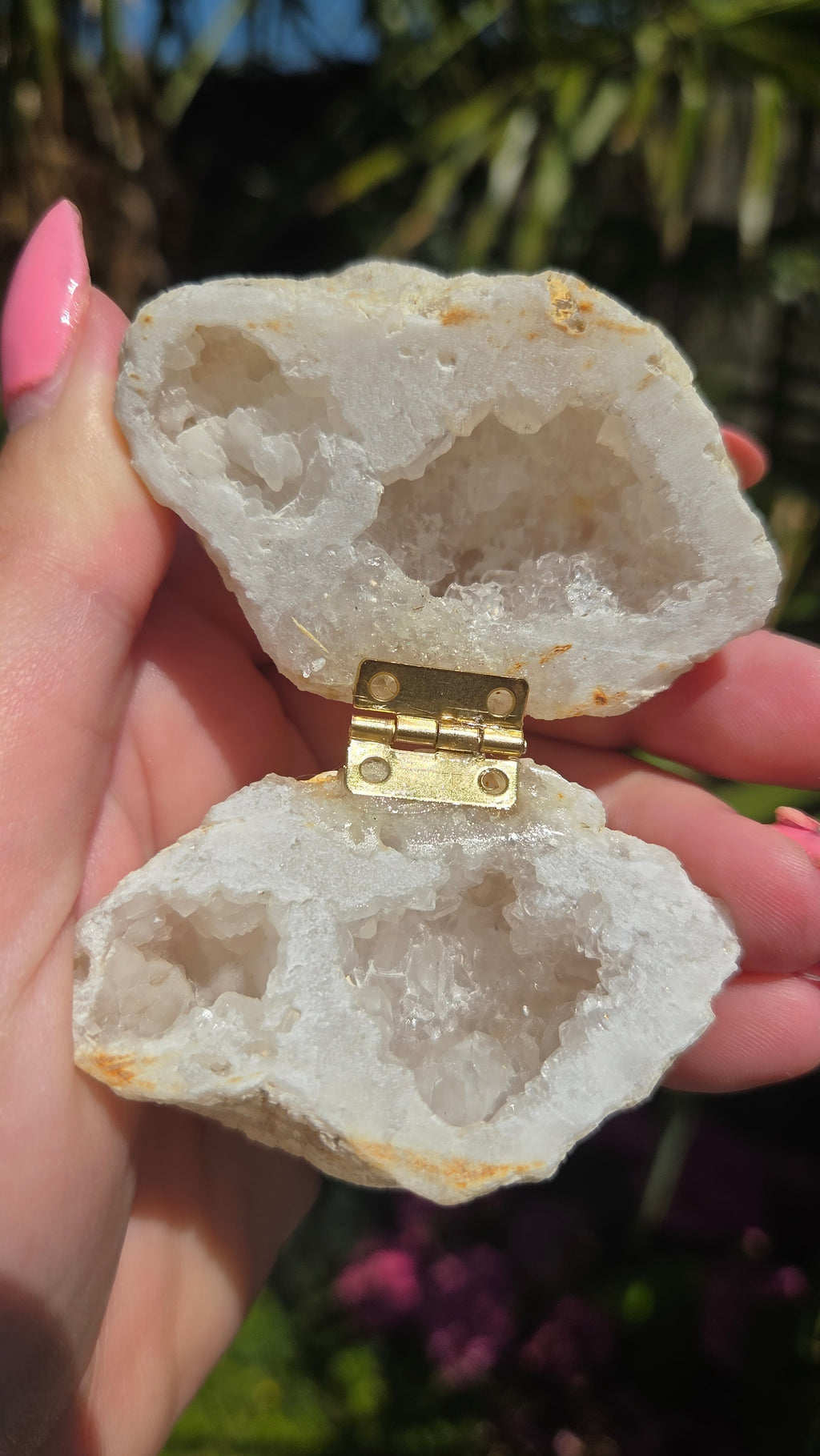 Bergkristal geode doosje