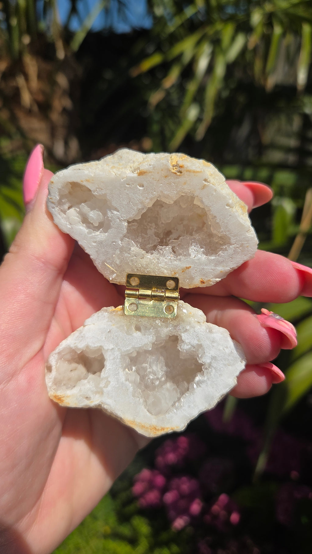 Bergkristal geode doosje