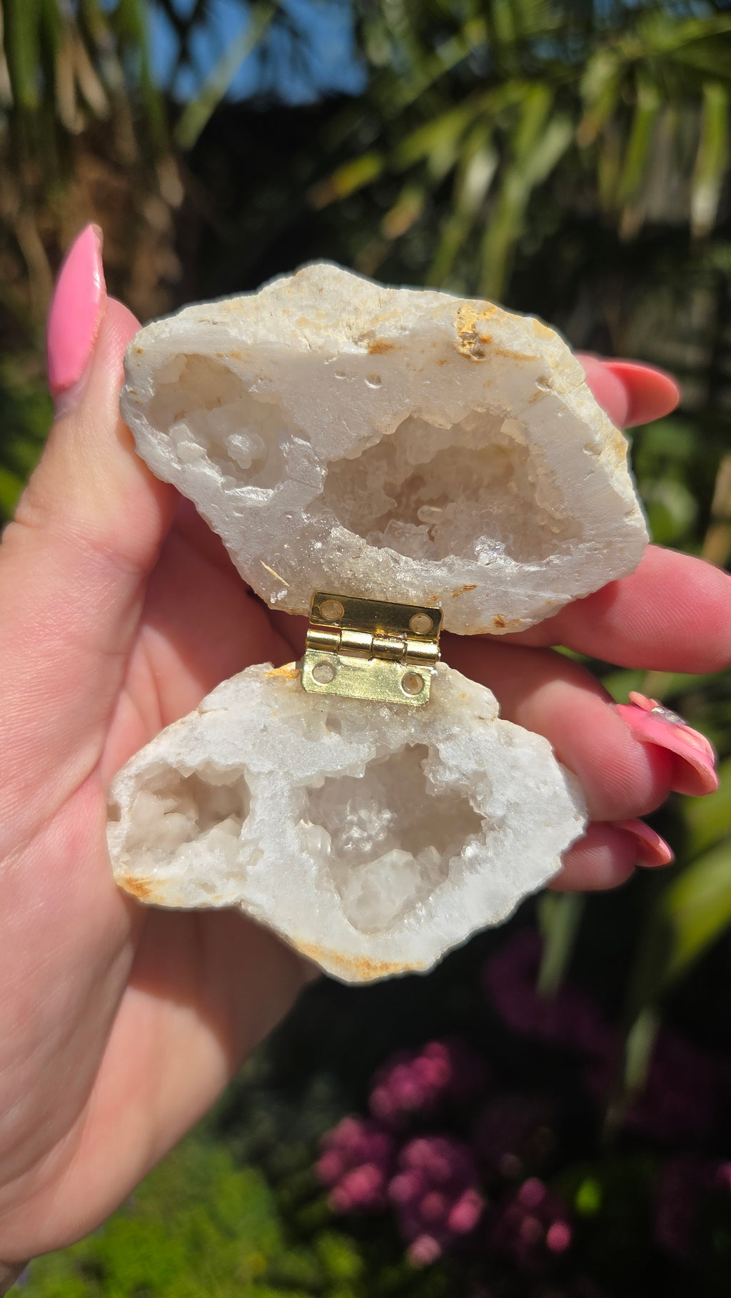 Bergkristal geode doosje