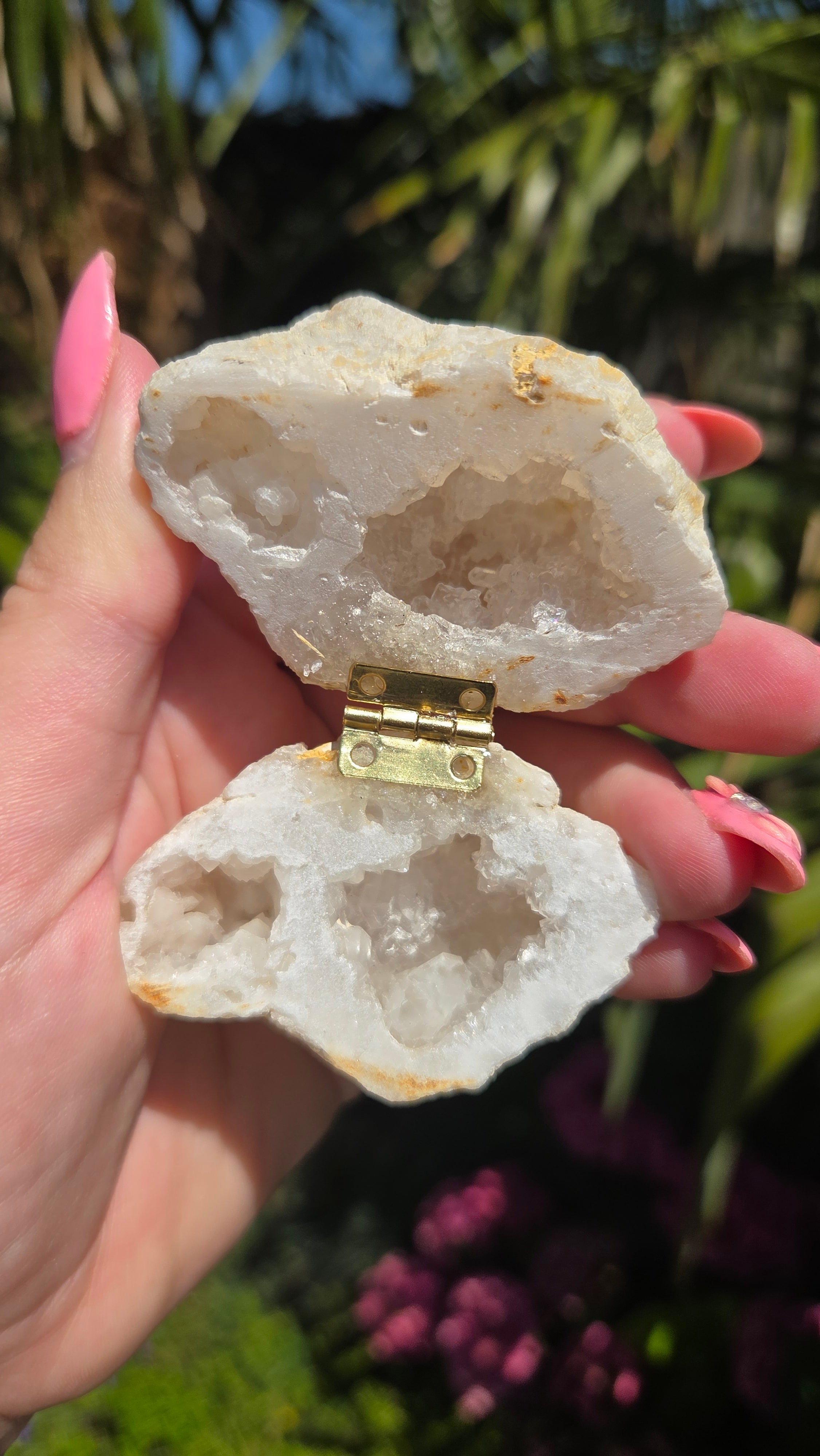 Bergkristal geode doosje