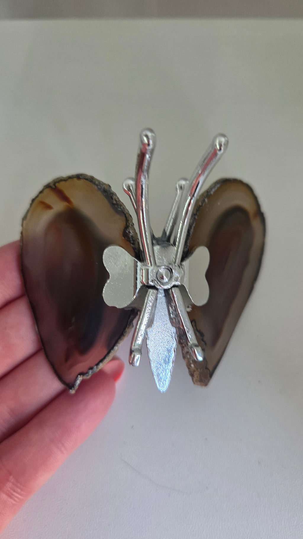 Agaat vlinder zilver kleur
