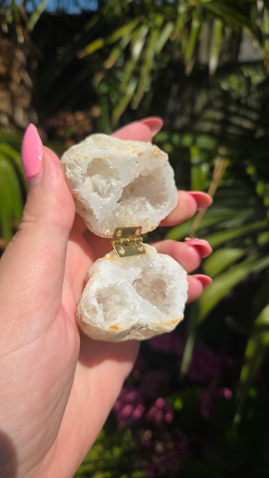 Bergkristal geode doosje