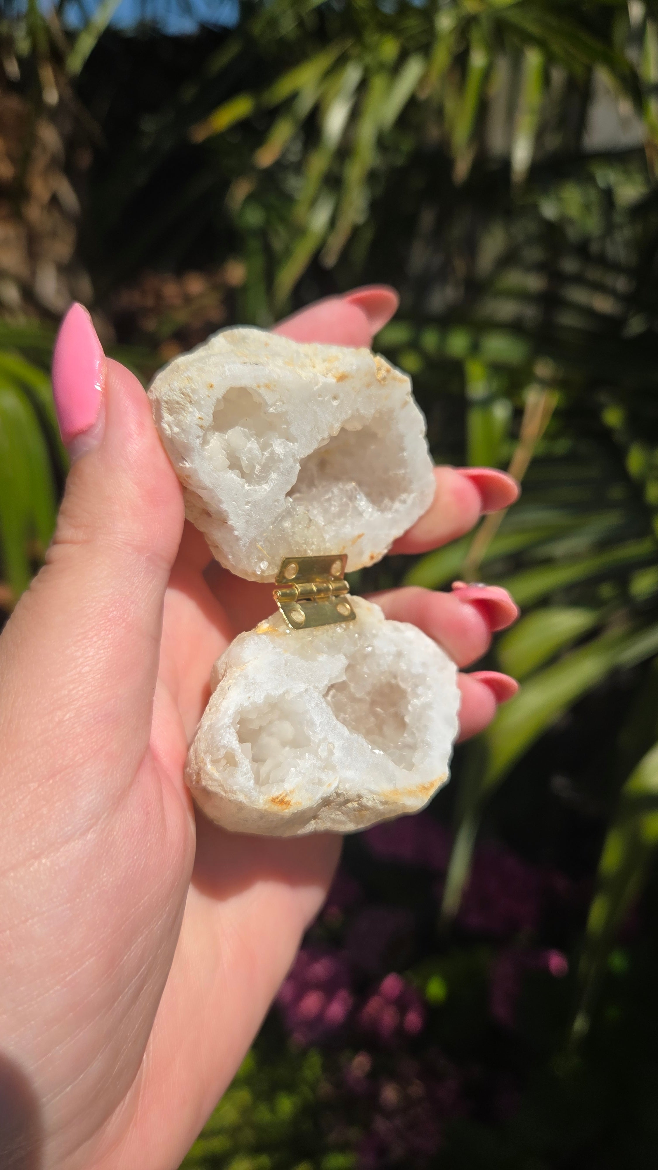 Bergkristal geode doosje