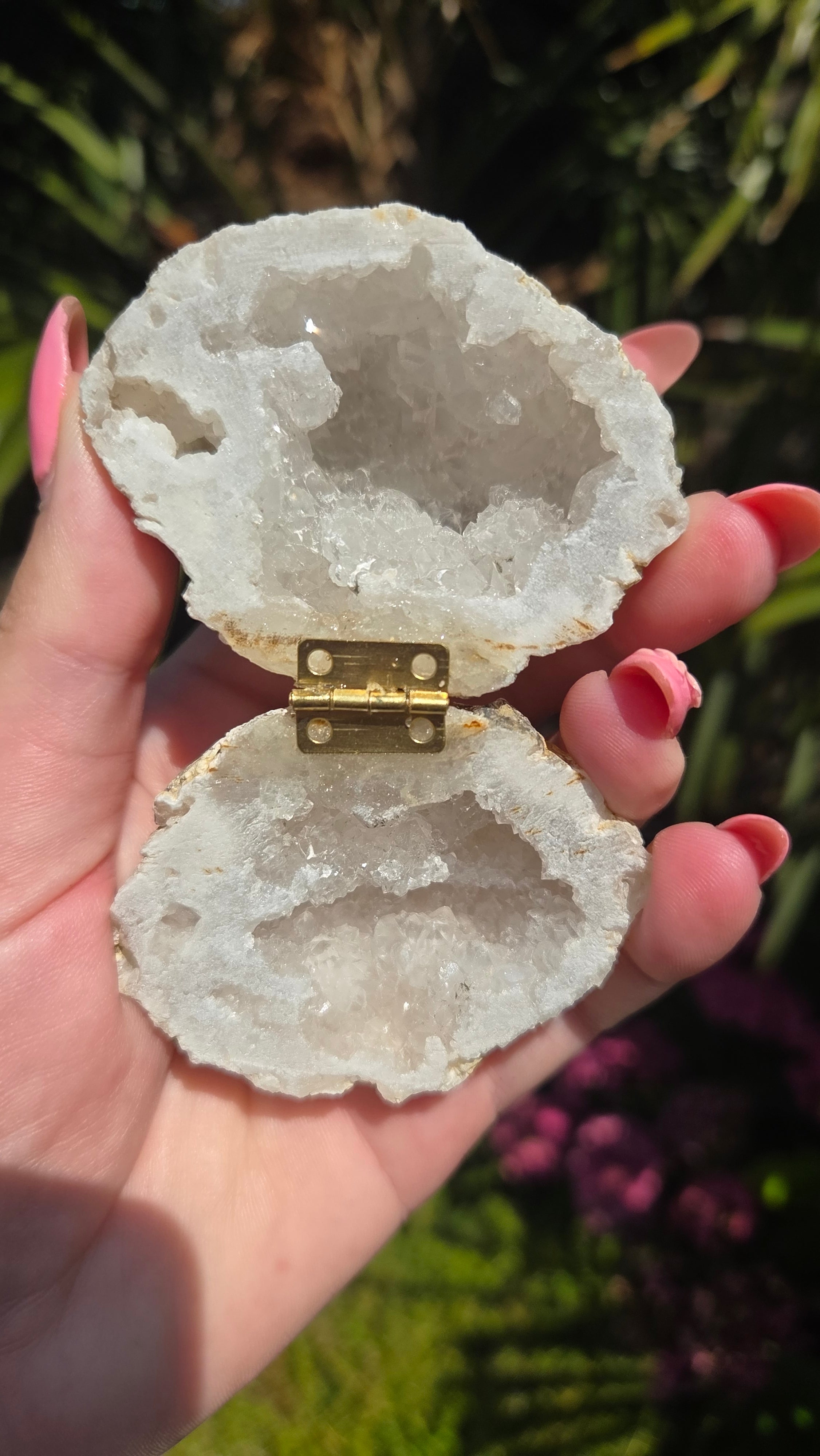 Bergkristal geode doosje