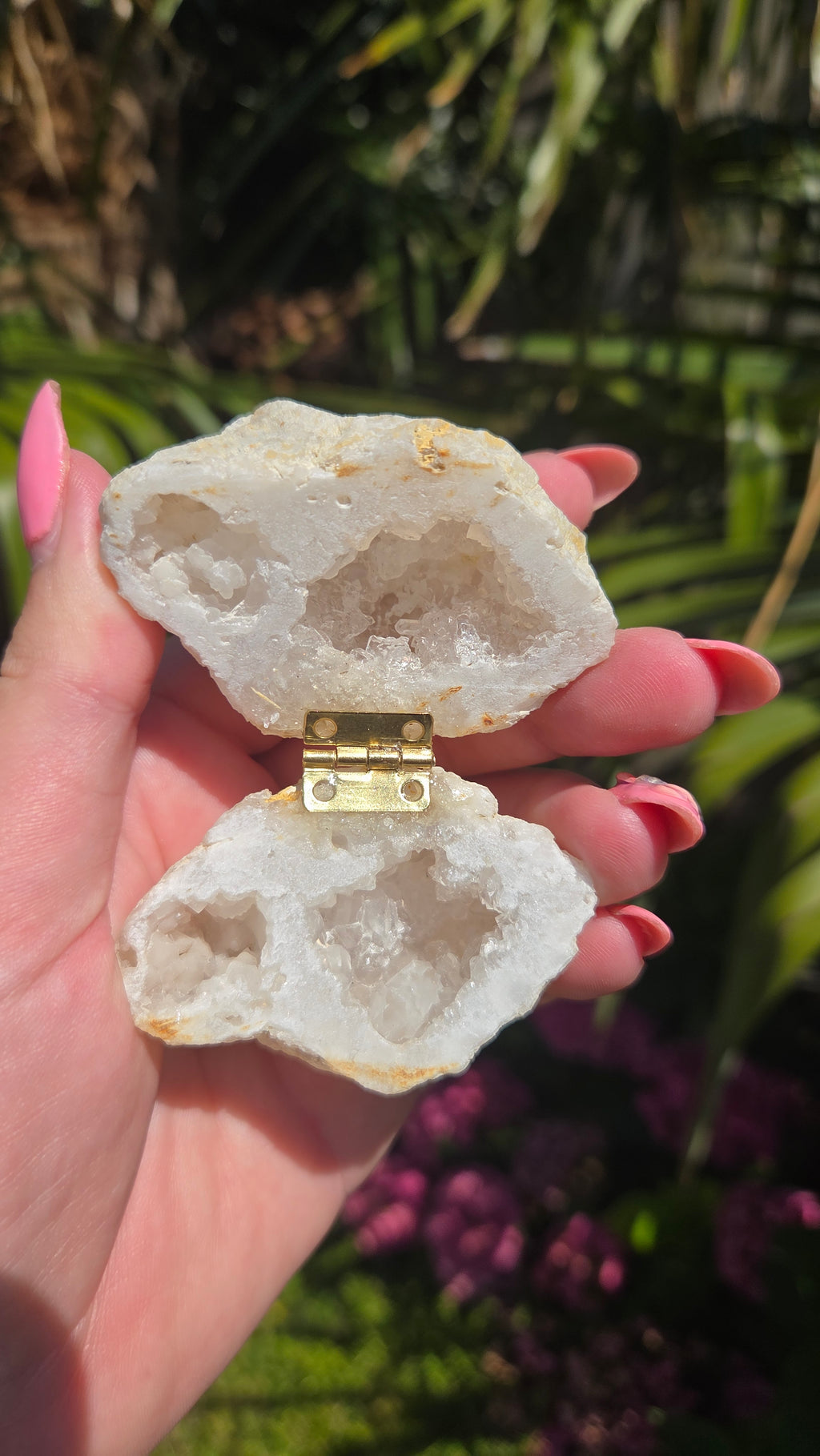 Bergkristal geode doosje