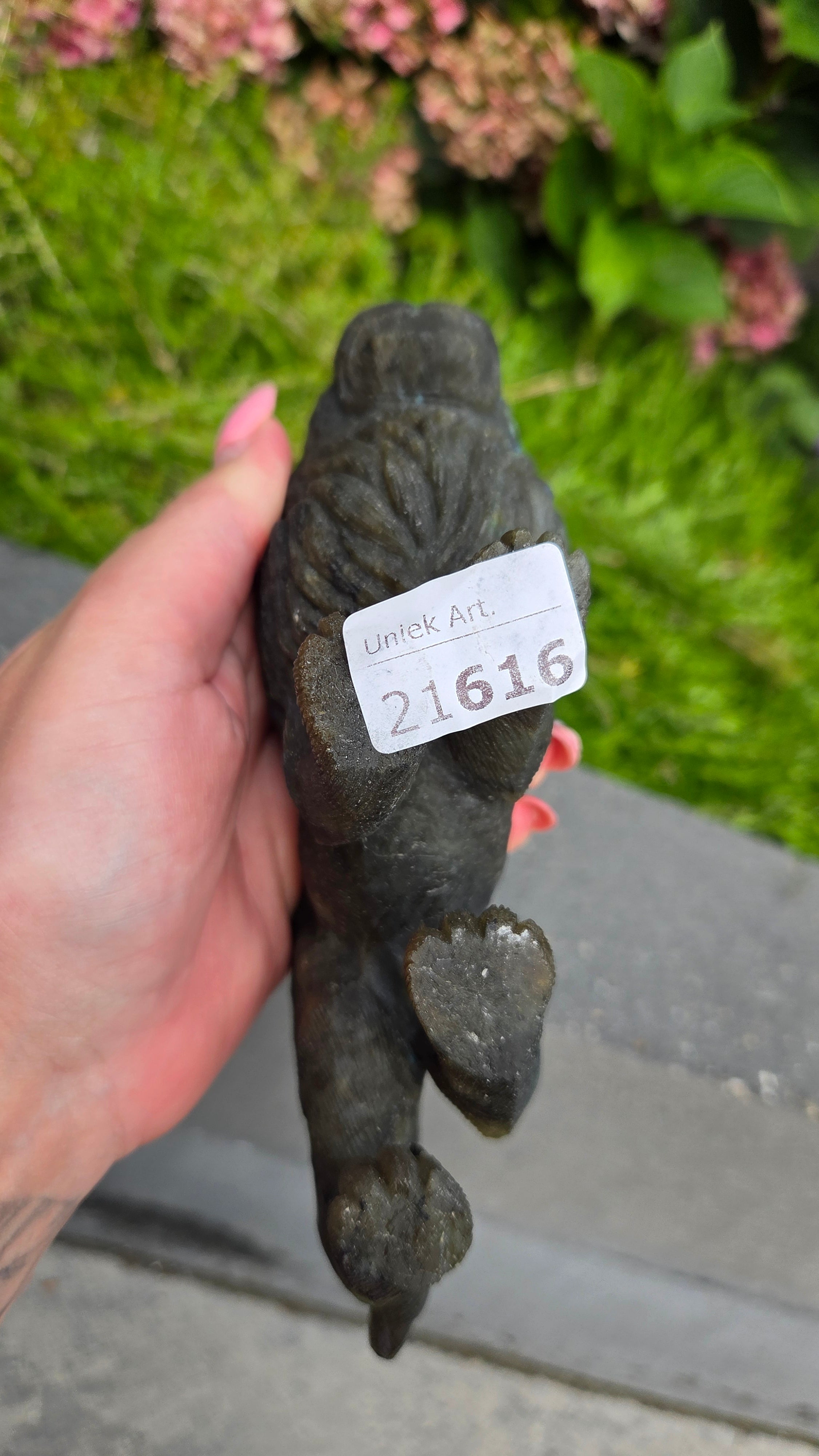 Zeldzame labradoriet carving leeuw