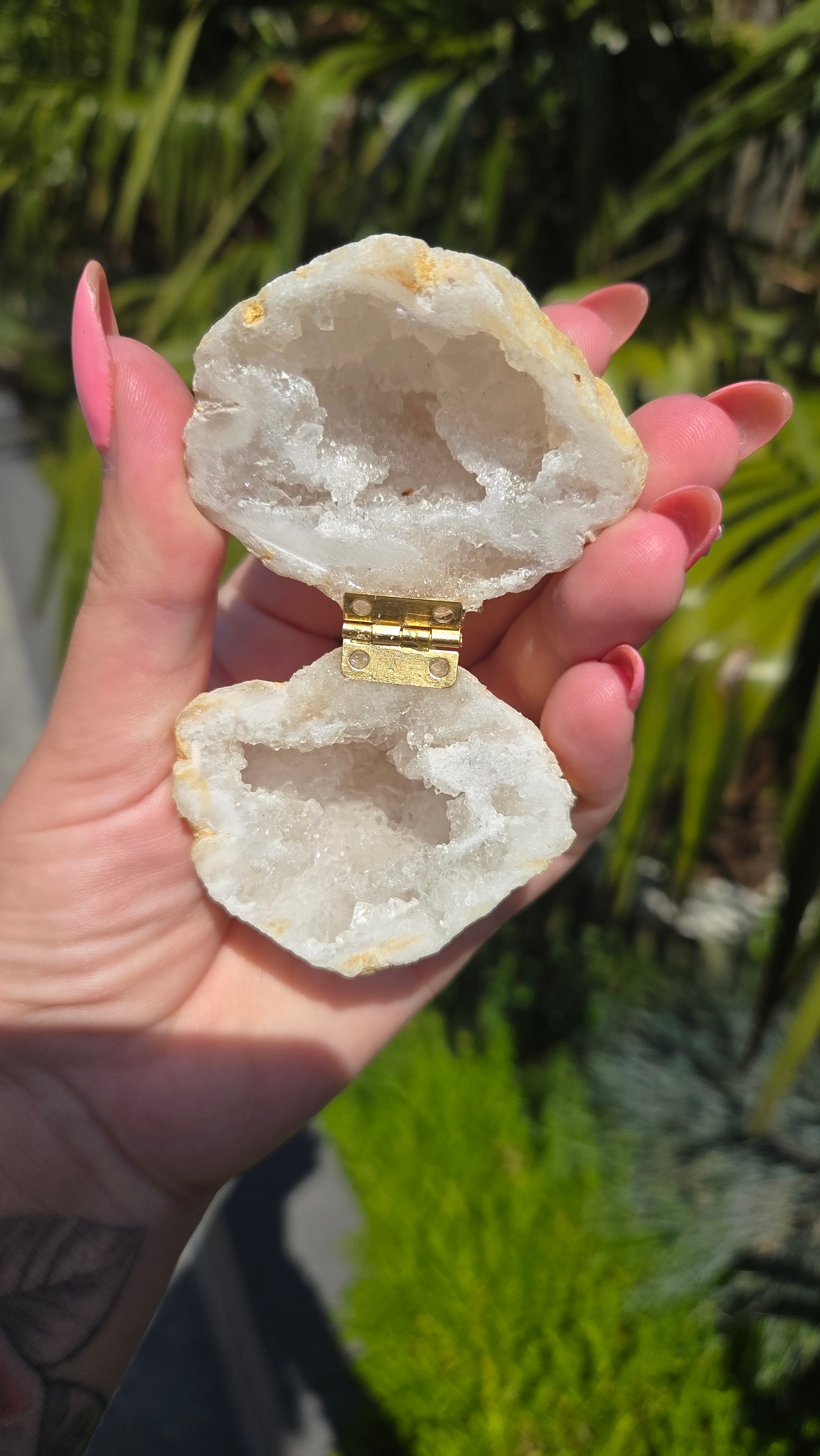 Bergkristal geode doosje