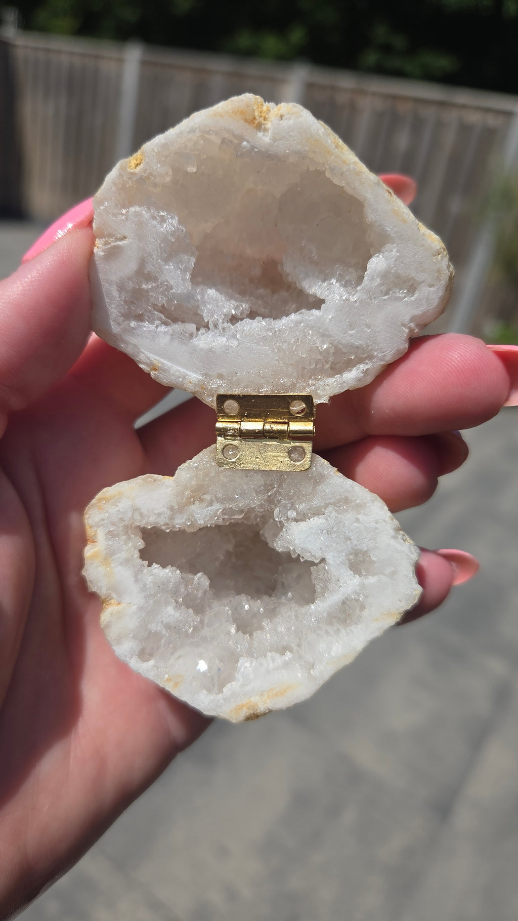 Bergkristal geode doosje