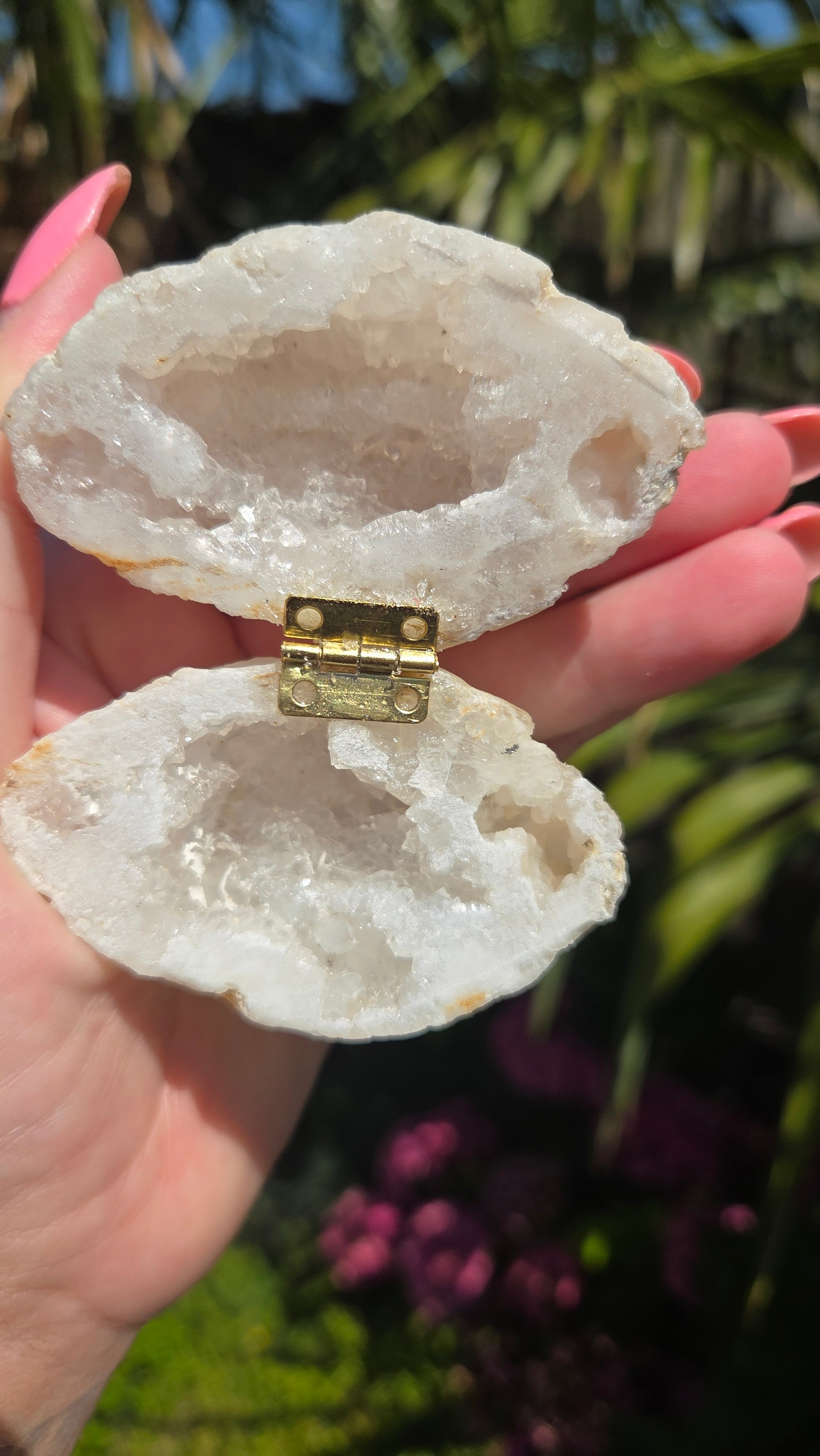 Bergkristal geode doosje