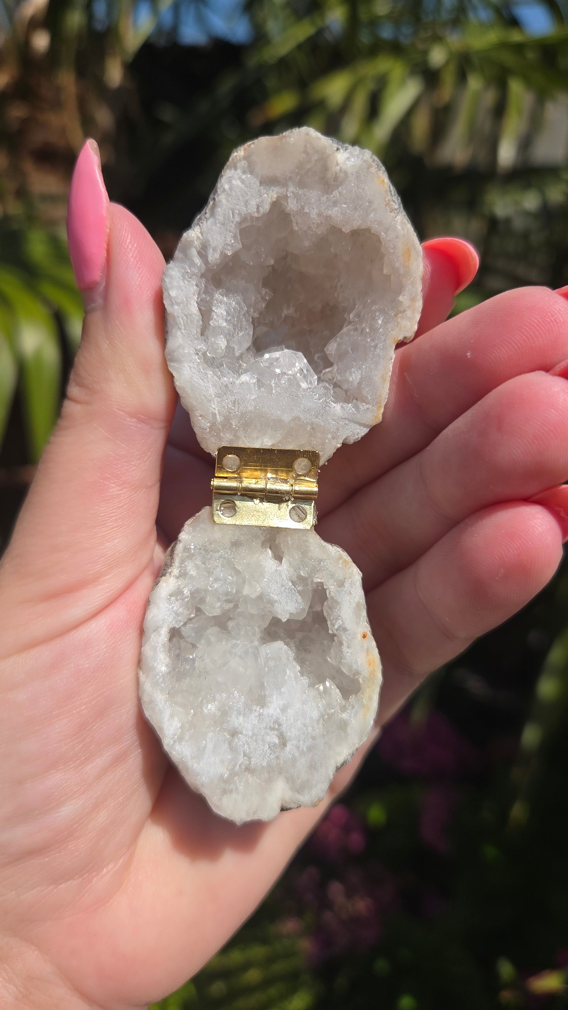Bergkristal geode doosje