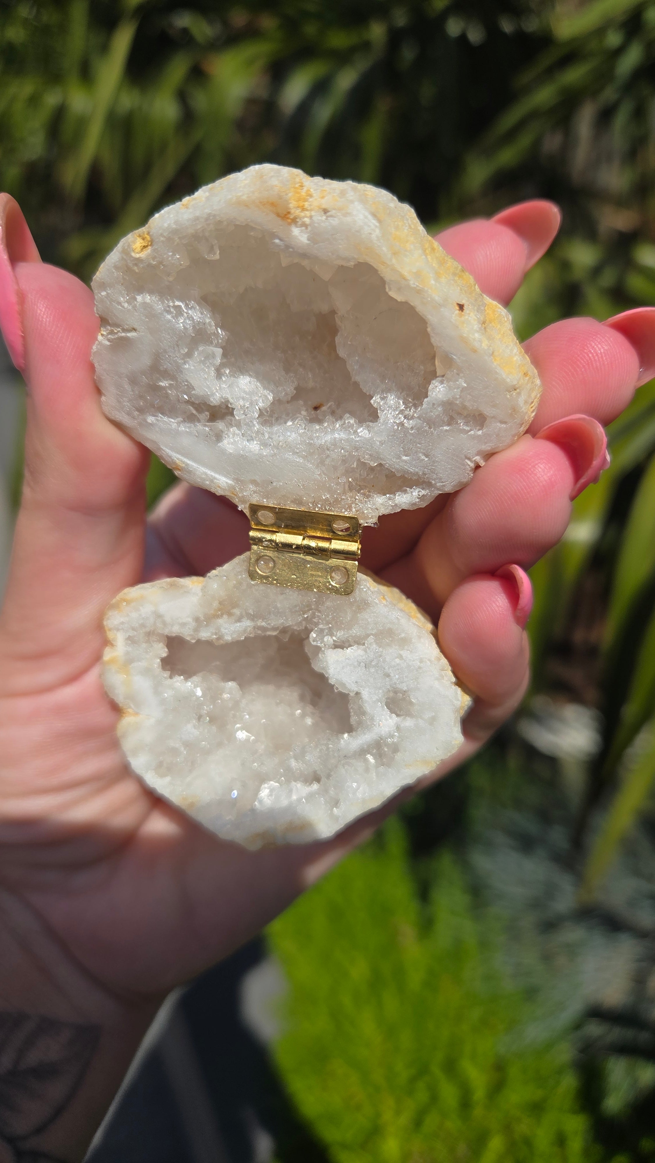 Bergkristal geode doosje