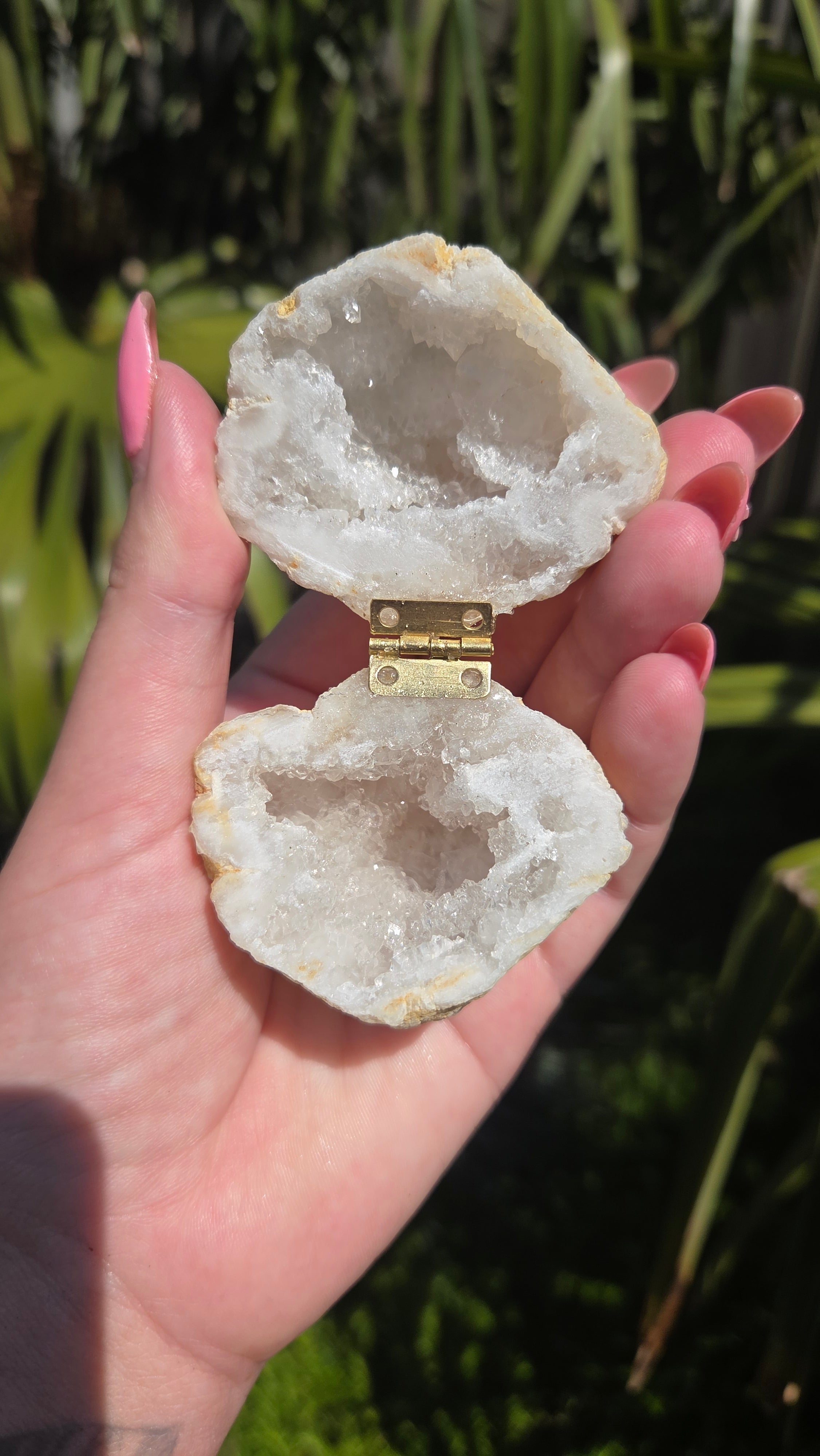 Bergkristal geode doosje