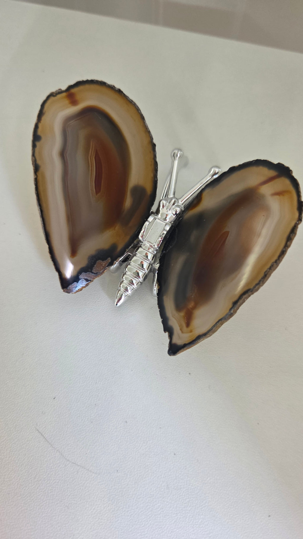 Agaat vlinder zilver kleur