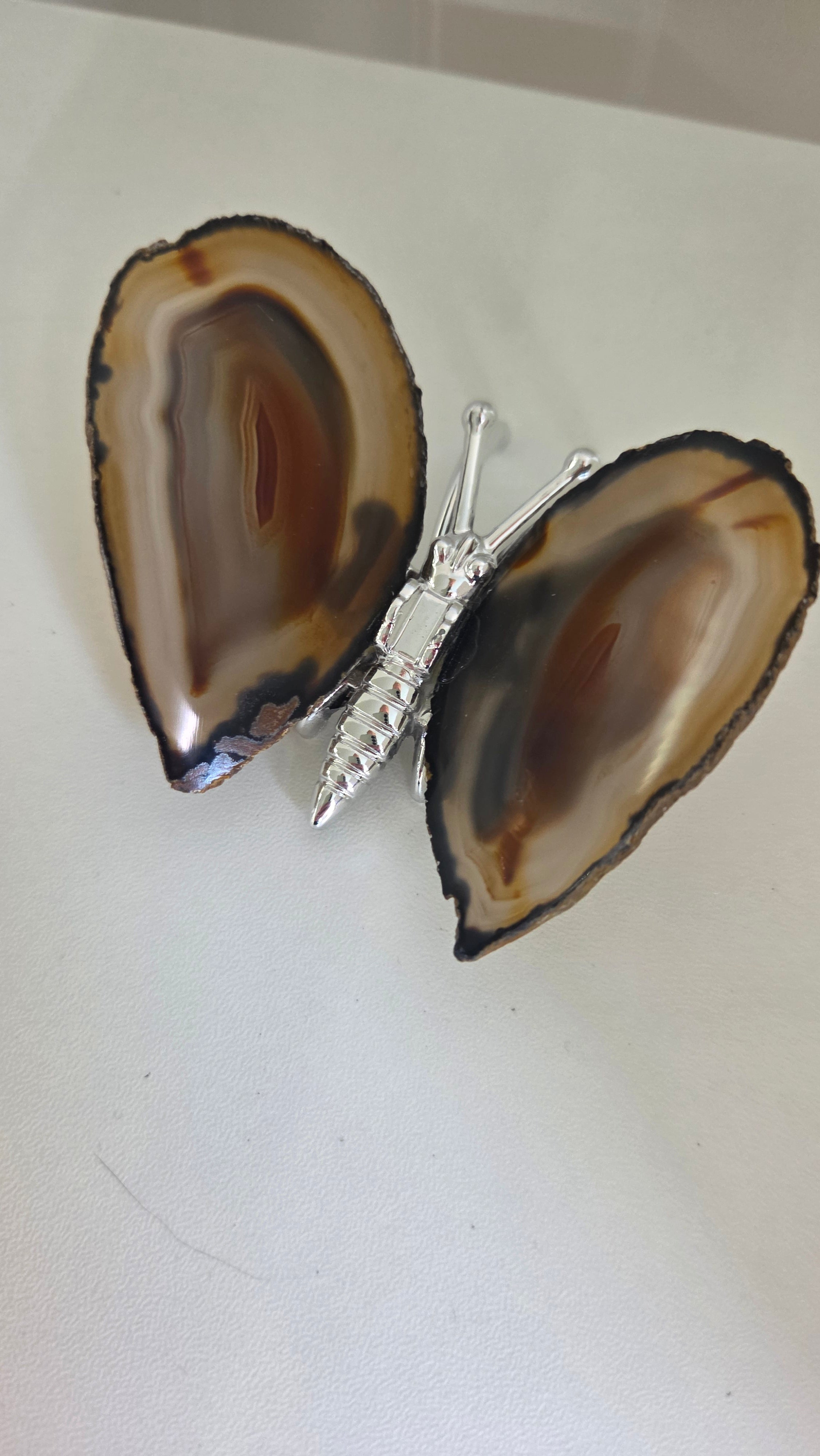 Agaat vlinder zilver kleur