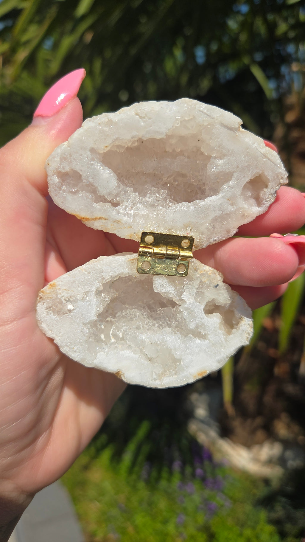 Bergkristal geode doosje