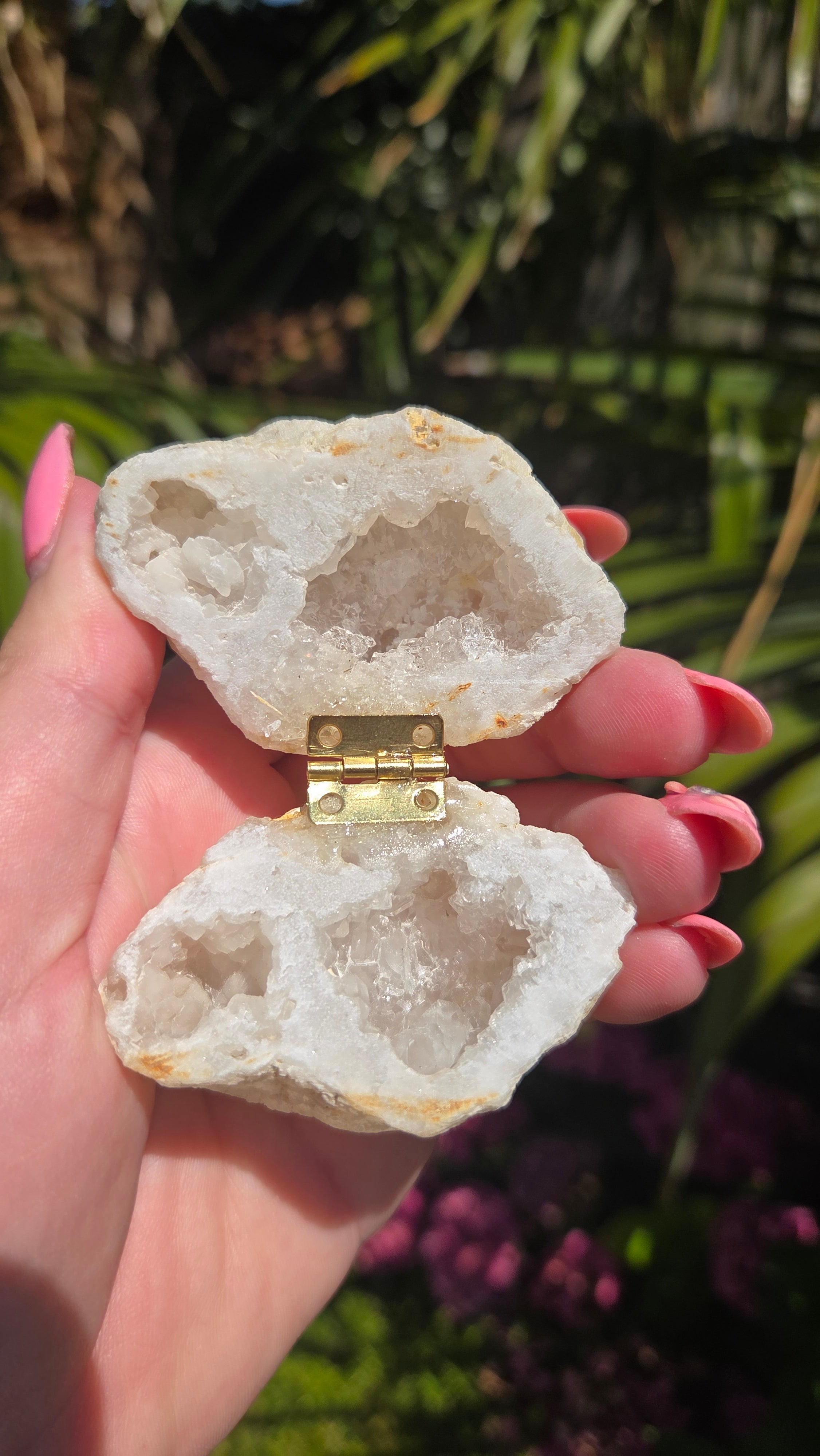 Bergkristal geode doosje