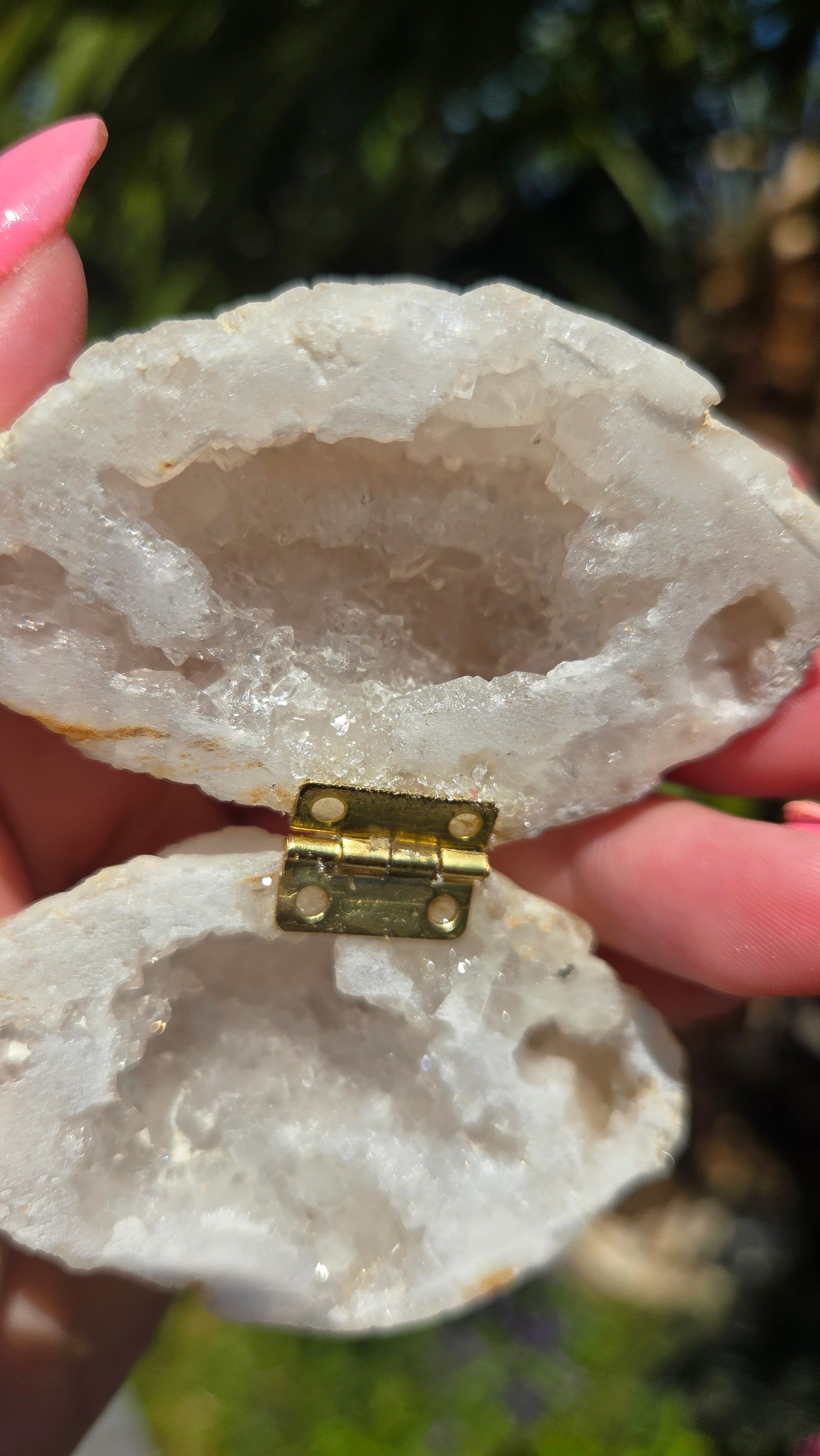 Bergkristal geode doosje