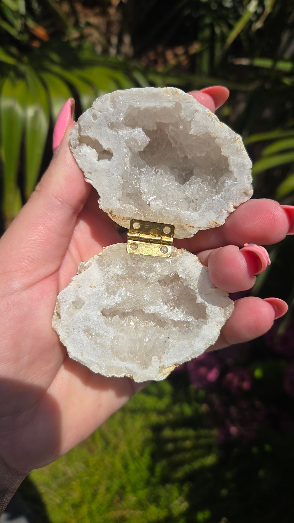 Bergkristal geode doosje