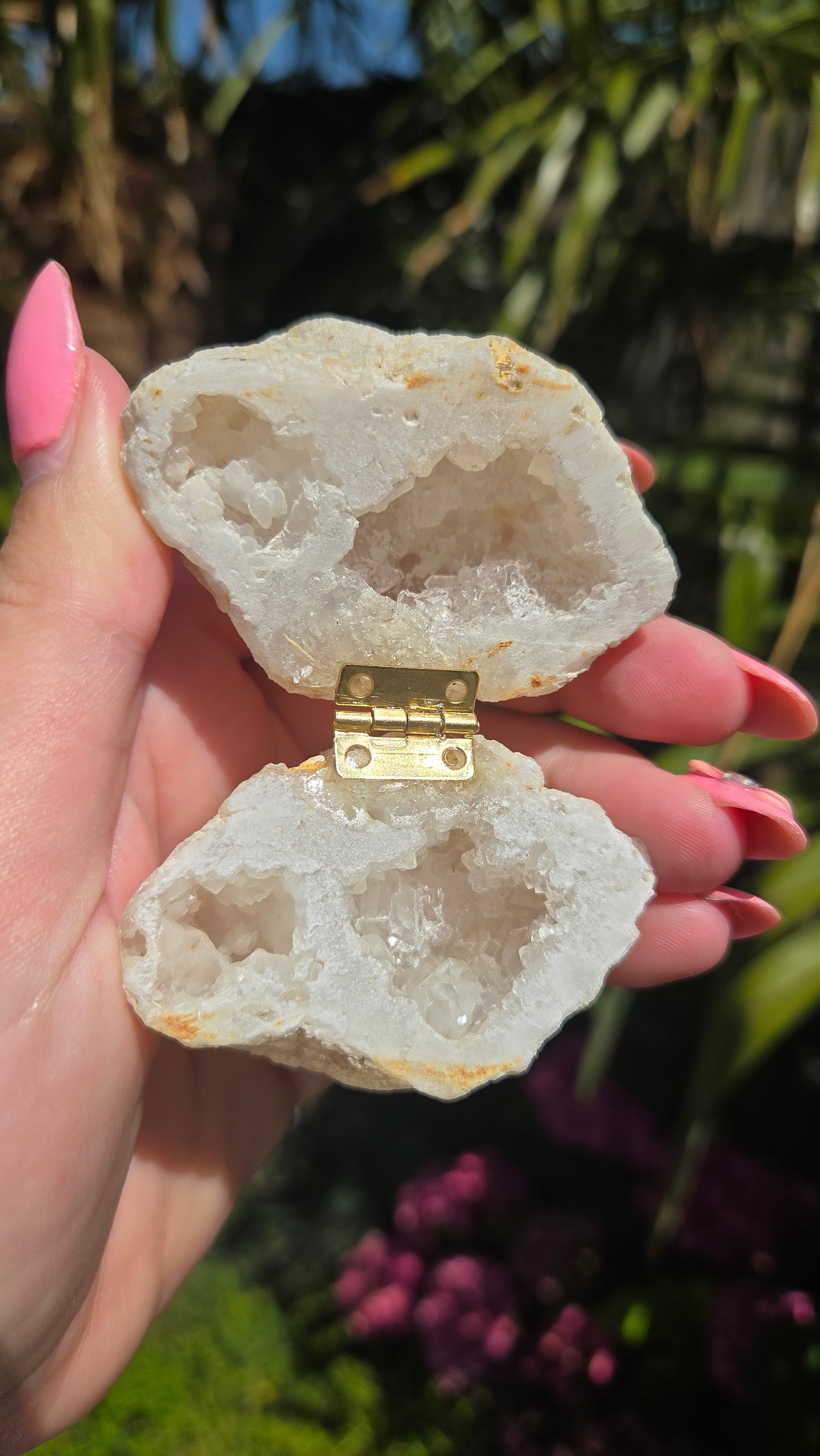Bergkristal geode doosje