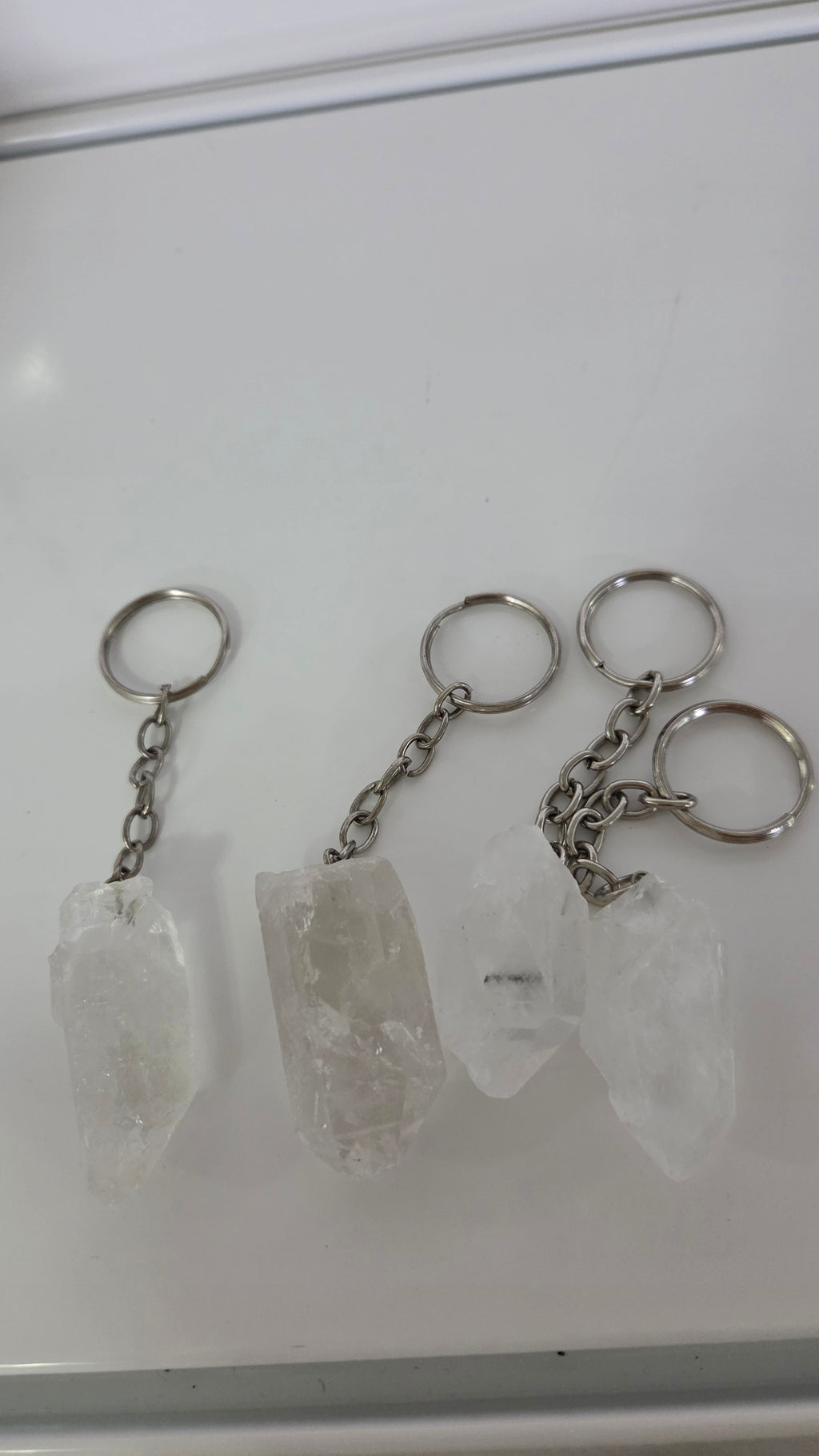 Bergkristal sleutelhanger