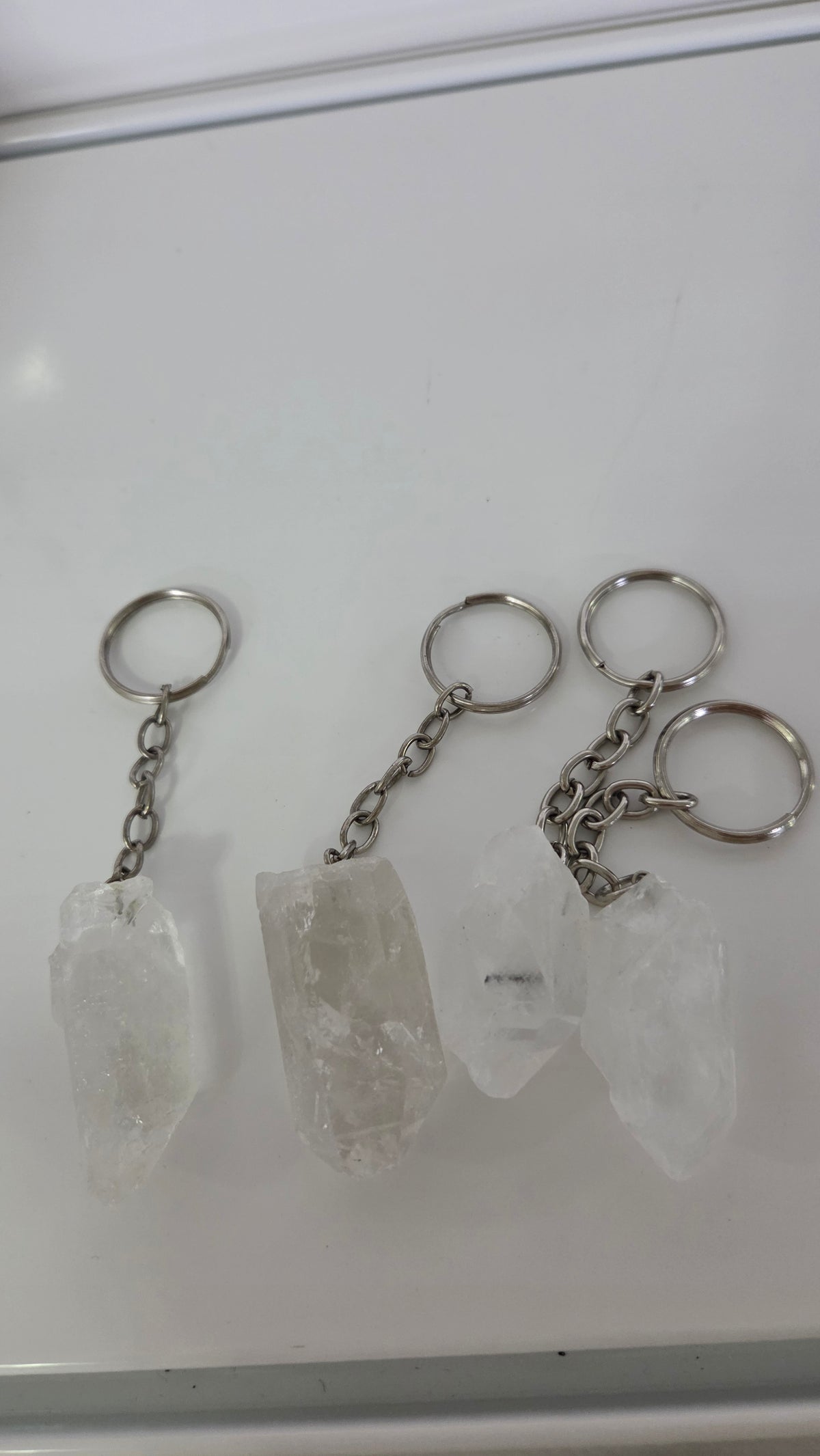 Bergkristal sleutelhanger