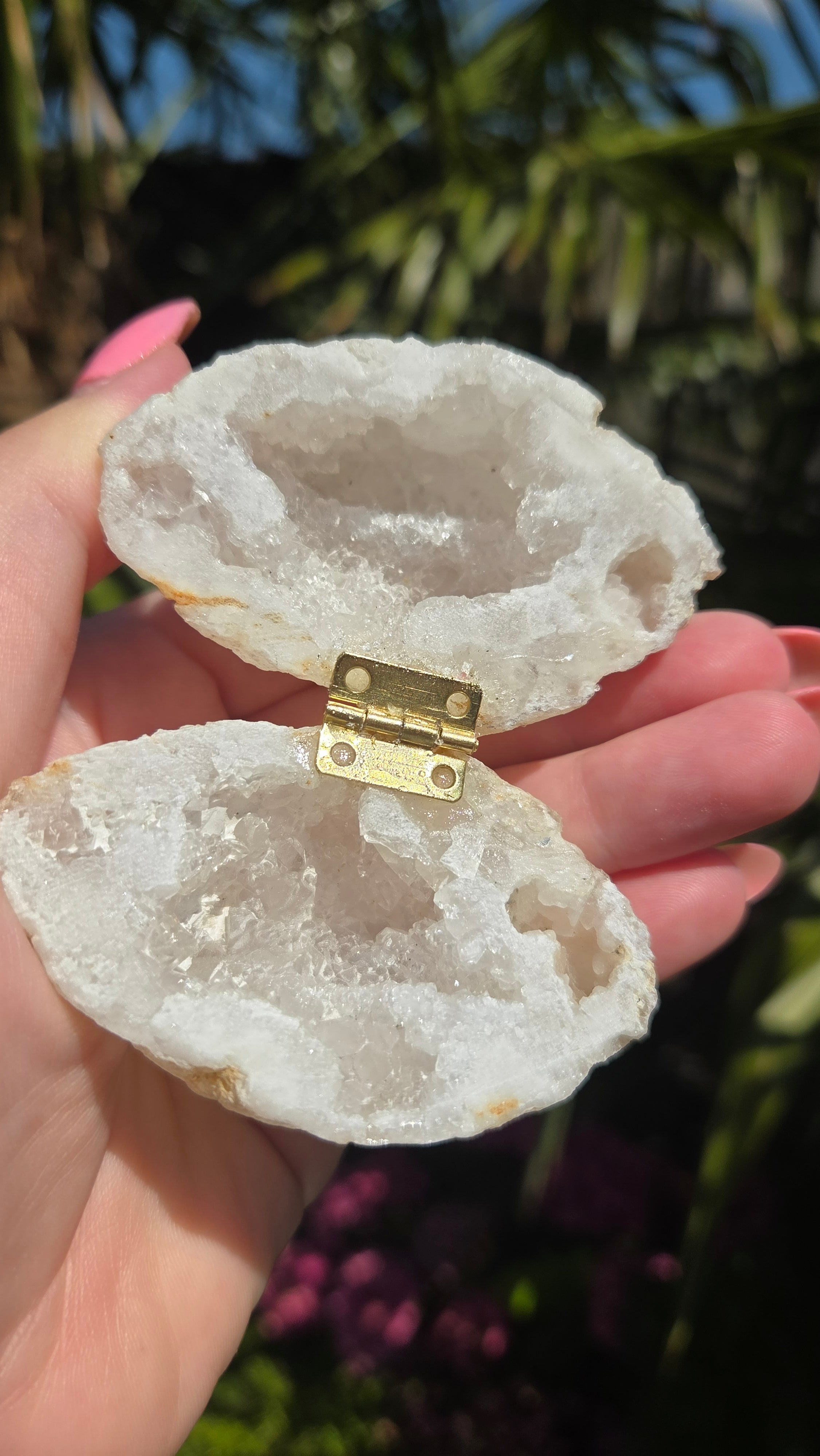 Bergkristal geode doosje