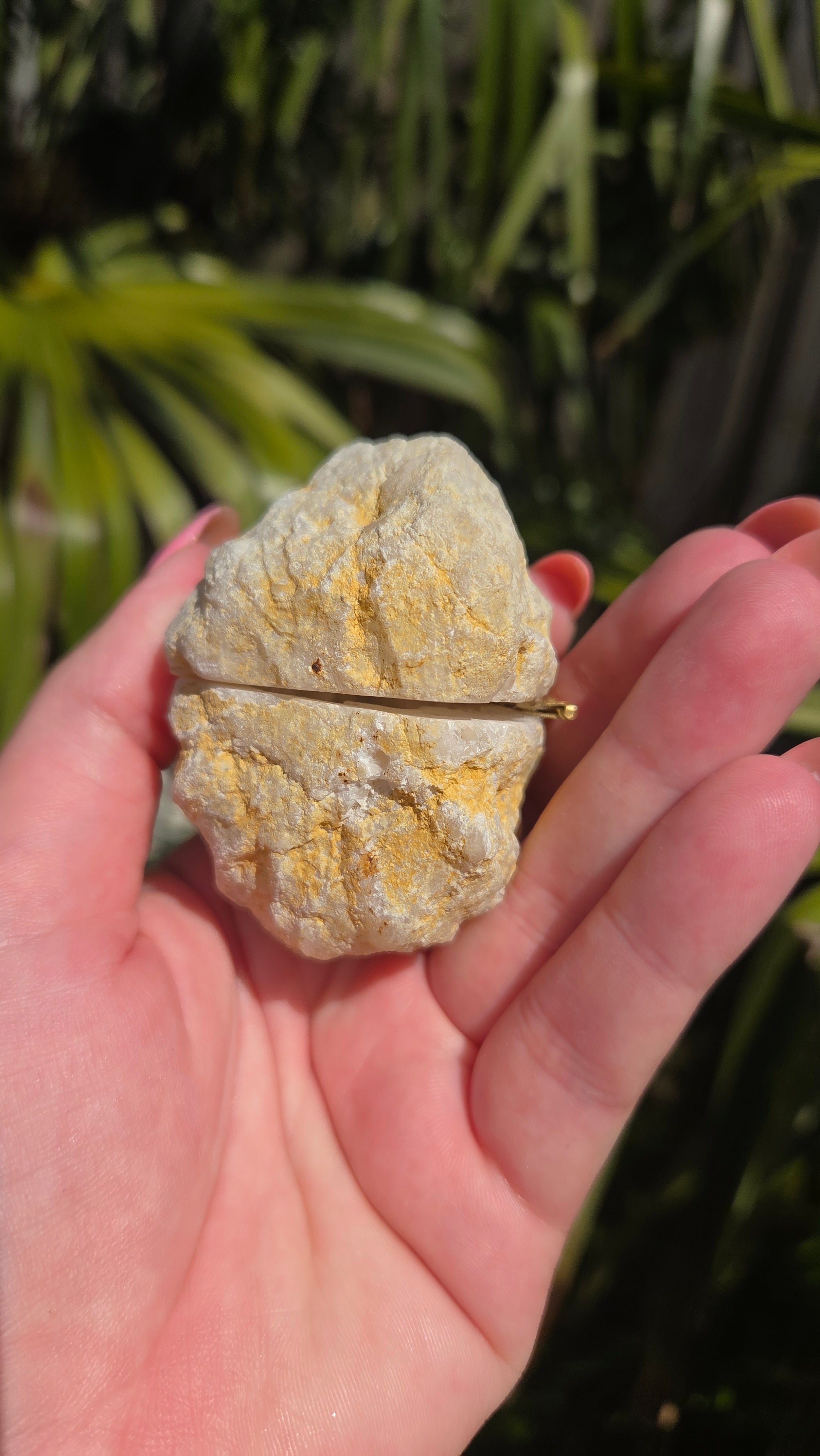 Bergkristal geode doosje